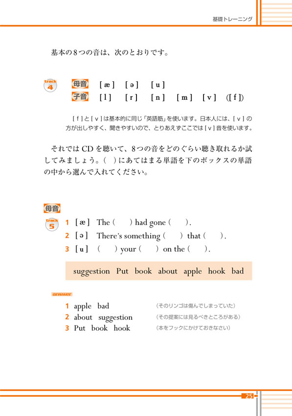 この８音を発音できれば英語はすべて聴き取れる