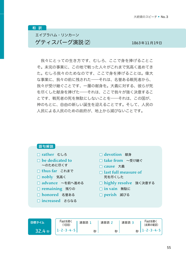 1日10分「英語回路」育成計画: 超音読レッスン大統領のスピーチ編