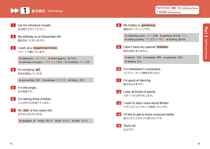 誰でも使えるテーマ別 自己紹介の英語